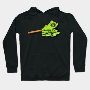 Adorable Green Frog Lollipop - Playful Candy Design Hoodie